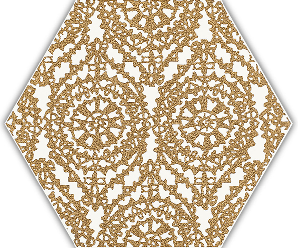 DECOR SHINY LINES GOLD HEXAGON INSERTO A 19.8X17.1