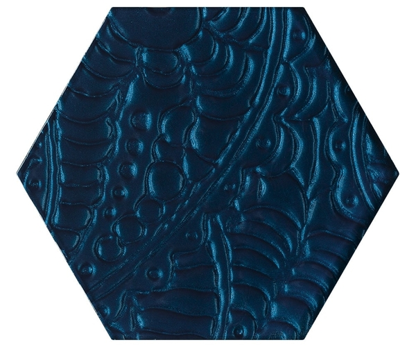 DECOR URBAN COLOURS BLUE INSERTO SZKLANE HEKSAGON 19.8X17.1