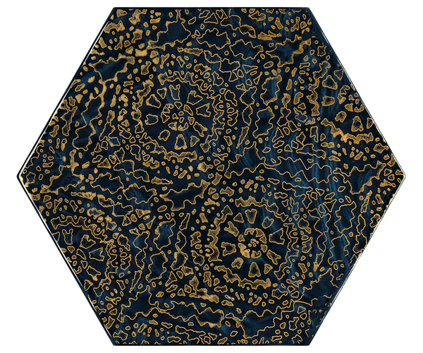 DECOR URBAN COLOURS BLUE INSERTO SZKLANE HEKSAGON A 19.8X17.1