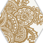 DECOR SHINY LINES GOLD HEXAGON INSERTO B 19.8X17.1