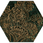 DECOR URBAN COLOURS GREEN GLASS INSERTO HEXAGON B 19